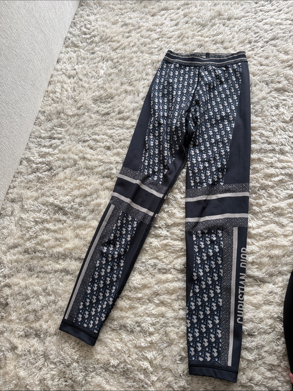 Dior Kids Navy and White Logo-Print Leggings